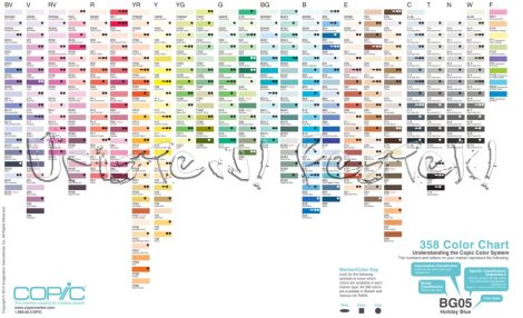Colour Chart - COPIC Marker - Art Supply Budapest
