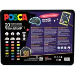 Posca filc készlet, KARÁCSONYI - Uni Posca Acrylic Paint Marker Groovy Colours Set, Gift box, 20pcs