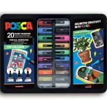 Posca filc készlet, KARÁCSONYI - Uni Posca Acrylic Paint Marker Pop Colours Set, Gift box, 20pcs