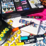 Posca filc készlet - Uni Posca Acrylic Paint Marker PC3M Set, Fine - 0,9-1.3mm - 16db