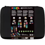 Posca filc készlet, Nagy - Uni Posca 40pcs Acrylic Paint Markers Large Set in Zipp-Case - 40pcs