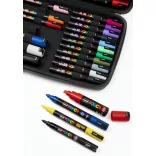 Posca filc készlet, Nagy - Uni Posca 40pcs Acrylic Paint Markers Large Set in Zipp-Case - 40pcs
