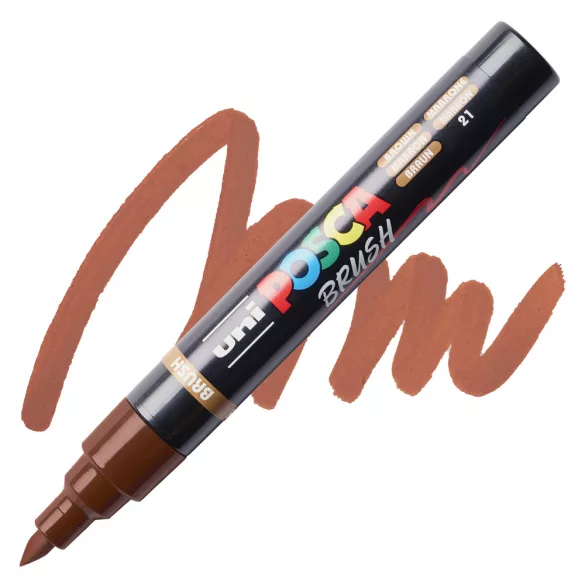 Brush Marker - Uni Posca Paint Markers with Brush Tip, 1-4mm - Brown 21