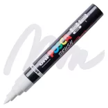 Brush Marker - Uni Posca Paint Markers with Brush Tip, 1-4mm - White
