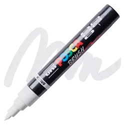   Brush Marker - Uni Posca Paint Markers with Brush Tip, 1-4mm - White