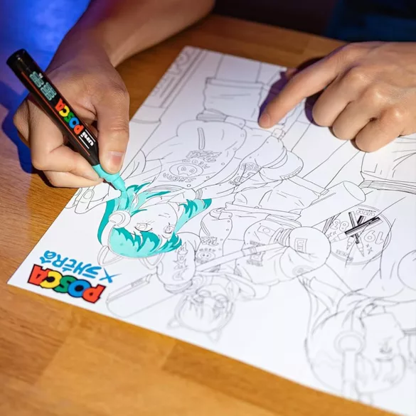 Brush Marker - Uni Posca Paint Markers with Brush Tip, 1-4mm - Coral Pink 66