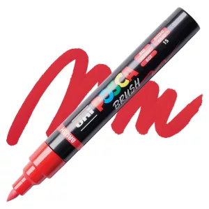 Brush Marker - Uni Posca Paint Markers with Brush Tip, 1-4mm - Red 15