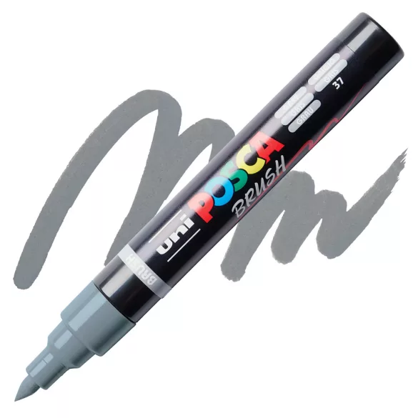Brush Marker - Uni Posca Paint Markers with Brush Tip, 1-4mm - Grey 37