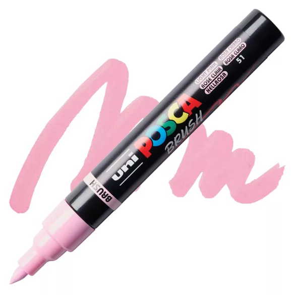 Brush Marker - Uni Posca Paint Markers with Brush Tip, 1-4mm - Light Pink 51