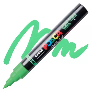 Brush Marker - Uni Posca Paint Markers with Brush Tip, 1-4mm - Light Green 5