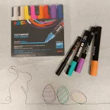 Posca filc készlet - Uni Posca Acrylic Paint Marker PC5M Set, Medium - 1.8-2.5mm - 16db