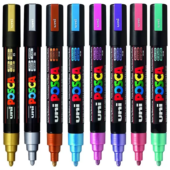 Posca filc készlet - Uni Posca Acrylic Paint Marker PC5M Set, Medium - 1.8-2.5mm - 16db