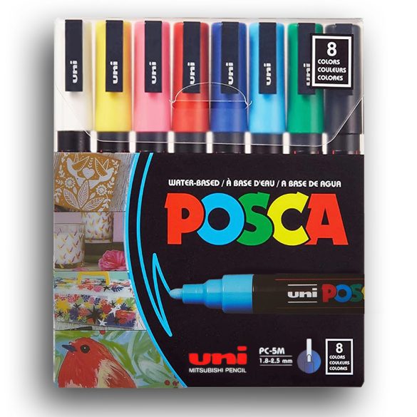 Akrilfilc készlet - Uni Posca Acrylic Paint Marker PC5M Set, Medium - 1.8-2.5mm - Standard