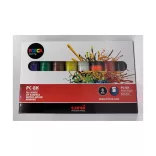 Dekormarker, vágott, 8 különböző szín - Uni Posca Acrylic Paint Marker PC-8K Set, 8mm széles hegy