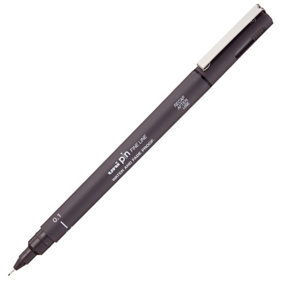 Tűfilc - Uni PIN Fine Line Pen - Sötétszürke - 0.1