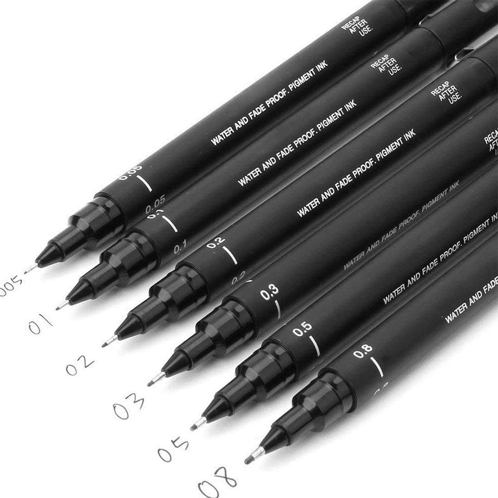 Uni Pin Fineline Black Pigment Ink Pen 0.2 - Paperpoint