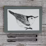 Uni PIN Fine Line Pen - Light Grey - 0.5