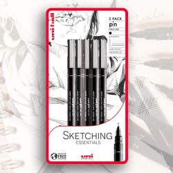 Sketching Essentials Set 5pc Uni-pin - Black
