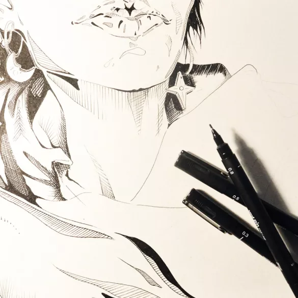 Filc készlet - Uni-Ball Artists Selection Set 5pc Uni-pin - fekete