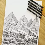 Filc készlet - Uni-Ball Artists Selection Set 5pc Uni-pin - fekete