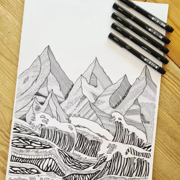 Filc készlet - Uni-Ball Artists Selection Set 5pc Uni-pin - fekete