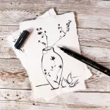 Extra Vékony Ecsetfilc - Uni PIN Fine Line Extra Fine Brush Pen - Fekete