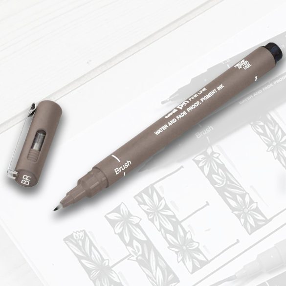 Ecsetfilc - Uni PIN Fine Line Brush Pen - Dark Grey - BR