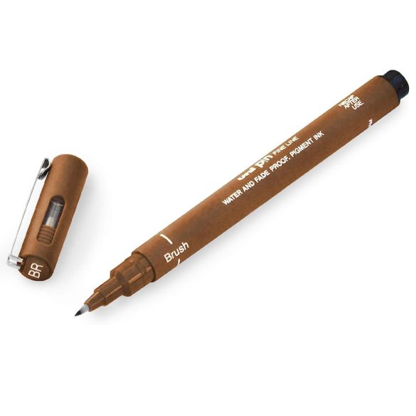 Ecsetfilc - Uni PIN Fine Line Brush Pen - Sepia - BR