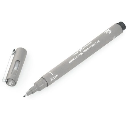Brush Pen - Uni PIN Fine Line Brush Pen - Light Grey - BR