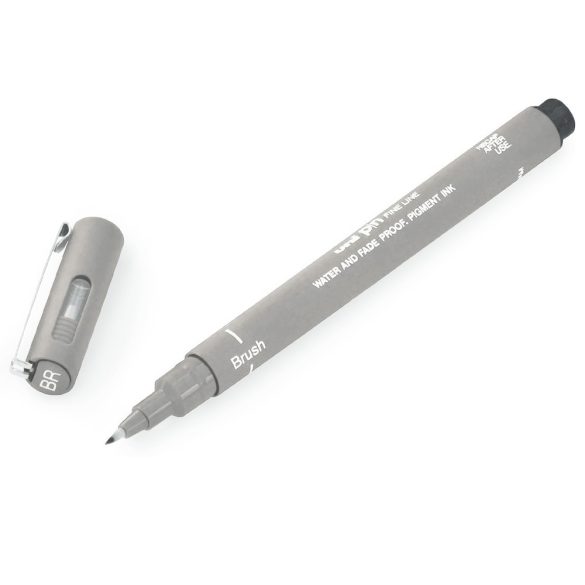 Ecsetfilc - Uni PIN Fine Line Brush Pen - Light Grey - BR