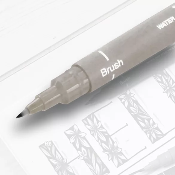 Brush Pen - Uni PIN Fine Line Brush Pen - Light Grey - BR
