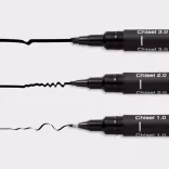 Vágott végű filc - Uni PIN Fine Line Chisel - Fekete - 1.0