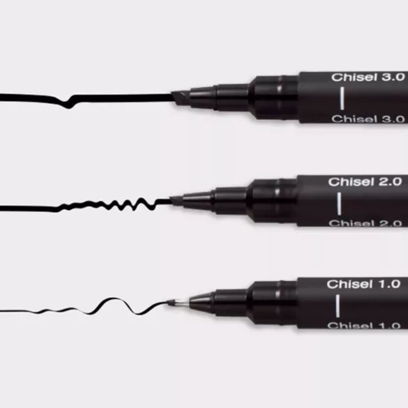 Uni PIN Fine Line Chisel - Black - 3.0