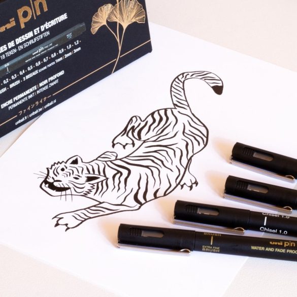 Uni Pin Drawing and Writing Felt-Tip Pens - 18pcs