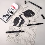 uni-ball PIN Ink Pen MANGA Starter Set 9 in Cardboard Box