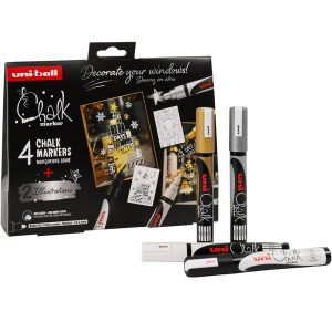 uni-ball Liquid Chalk Pens Christmas Set, 4pcs