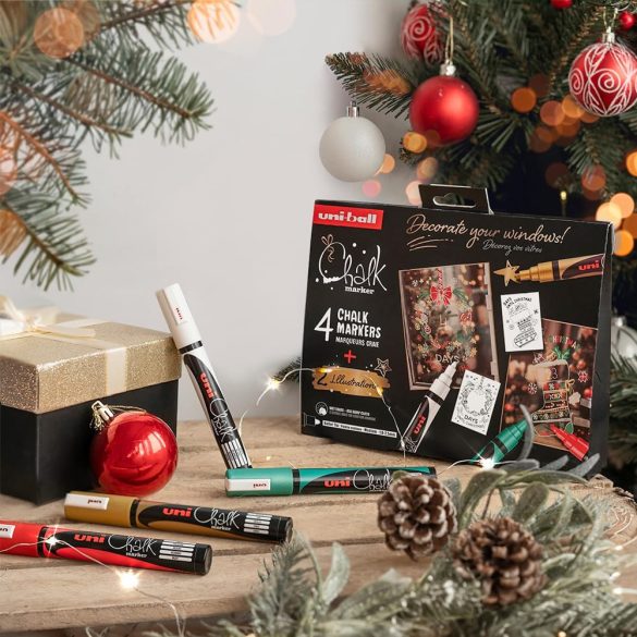 uni-ball Liquid Chalk Pens Christmas Set, 4pcs