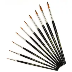   Művészecset - KOLOS Kolinsky nyest ecset, rövidnyelű, kerek - 0-s méret