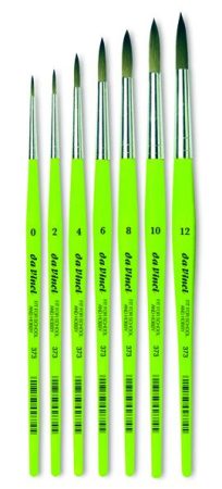 Brush - Da Vinci - synthetic green-handled round, pointed - in different sizes!