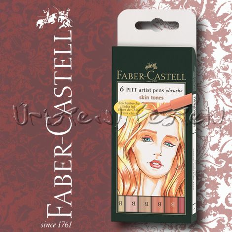 Faber-Castell Pitt Artist Brush Pen Set of 6 - Terra