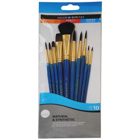 Natural & Synthetic Brush Set 10 - Assorted - Daler-Rowney