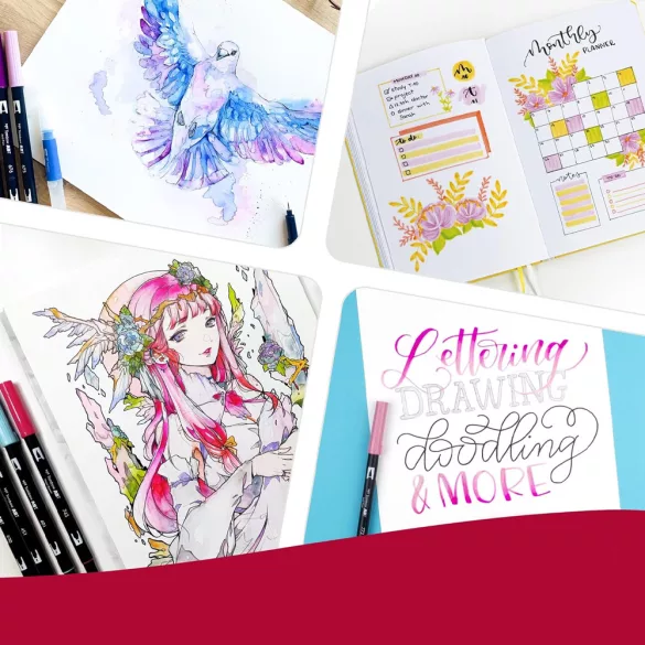 Kétvégű alkoholos marker készlet - Átlátszó füles dobozban - 24 db-os