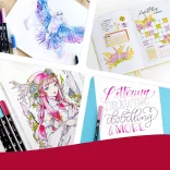 Kétvégű alkoholos marker készlet - Átlátszó füles dobozban - 24 db-os