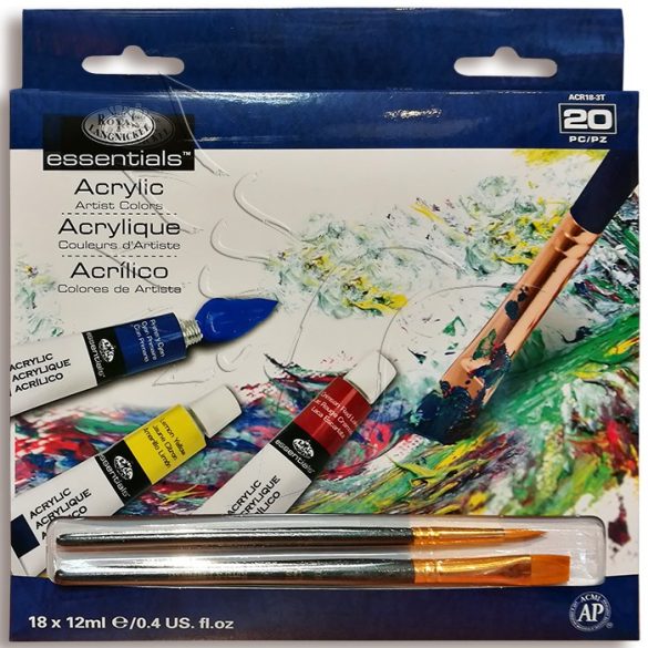 Acrylic Paint Kit - Royal & Langnickel Essentials Acrylic Artist Colors - 18x12ml