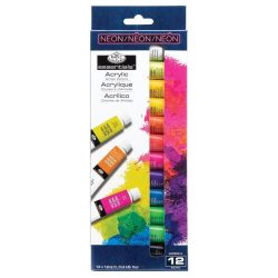   Royal & Langnickel Essentials Acrylic NEON Artist Colors - 12x12ml