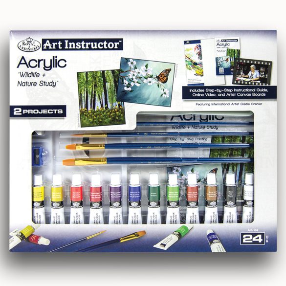 Nagy művészeti oktató készlet - Akrilfestés - Royal & Langnickel Art Instructor™ Acrylic Painting Set 24pc