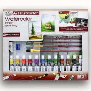 Nagy művészeti oktató készlet - Akvarellfestés - Royal & Langnickel Art Instructor™ Watercolor "Still Life" Nature Sudy Set 23pc