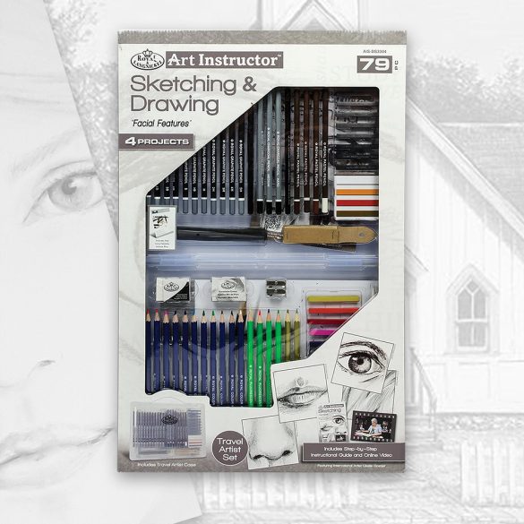 Grafikai Utazó készlet - Royal & Langnickel Essentials Art Instructor Sketching and Drawing Set 79pc.