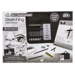   Nagy művészeti utazó készlet asztali festőállvánnyal és hordtáskával- 37x28x7cm - Portrérajzolás
