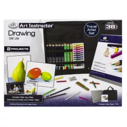   Nagy művészeti utazó készlet asztali festőállvánnyal és hordtáskával- 37x28x7cm - Csendélet rajzolás